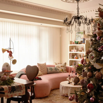 French Interiors | Chanel-Inspired Crystal Chandelier in Maximalist Style