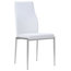 High Back Chairs, White Leather, Set of 2