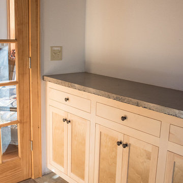 Entry storage unit with concrete counter top