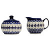 Polish Pottery Sugar Bowl and Creamer, Pattern Number: 1085a