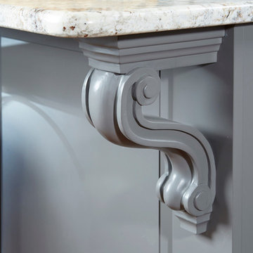 White and Gray Stillwater Kitchen - Corbel