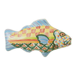 Fish Knob Right - Blue | MacKenzie-Childs - Cabinet And Drawer Knobs