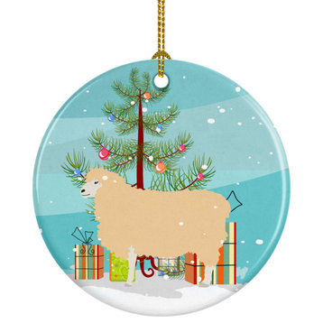 English Leicester Longwool Sheep Christmas Ceramic Ornament