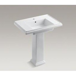 White Tresham&reg; 30" Pedestal Bathroom Sink With Single Faucet Hole - Bathroom Sinks