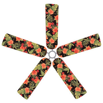 Island Floral Fan Blade Covers, Set of 5