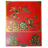 Chinese Oriental Red Flower Birds Mirror Rectangular Jewelry Box Hws2531A