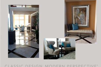 Transitional living room photo in Houston