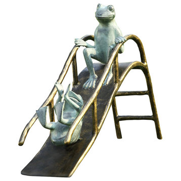 Sliding Frogs Garden Sculpture