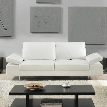 Modern Gia Full Italian Leather Sofa | White