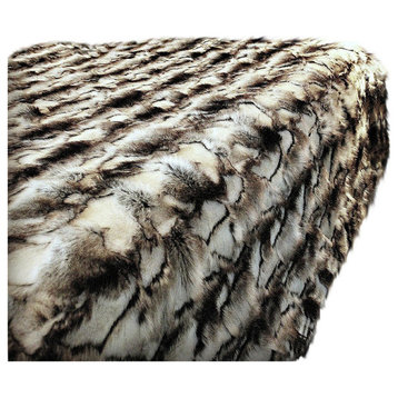 Fur Accents Gray Faux Fur Rabbit Bedspread, XL King