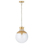 Visual Comfort - Lucia Pendant, 1-Light, Gild, White, Clear Glass, 13"W (JN 5051G/WHT-CG CLZ2G) - This beautiful pendant will magnify your home with a perfect mix of fixture and function. This fixture adds a clean, refined look to your living space. Elegant lines, sleek and high-quality contemporary finishes.Visual Comfort has been the premier resource for signature designer lighting. For over 30 years, Visual Comfort has produced lighting with some of the most influential names in design using natural materials of exceptional quality and distinctive, hand-applied, living finishes.