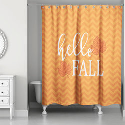 Hello Fall Chevron 71x74 Shower Curtain - Products