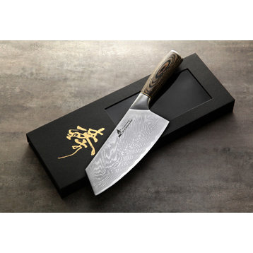 Zhen Japanese 67 Layer Damascus Vegetable Chopping Knife, 7"