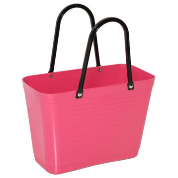 Hinza Reusable Grocery Tote Bag From Sweden - Recyclable or Green Plastic 2 size, Coral Pink, Mini