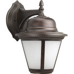 Progress Lighting - Progress Lighting 1-17W LED Wall Lantern, Antique Bronze - Westport LED offers traditional styling to complement a variety of home dcor options. A durable die-cast aluminum frame cradles a softly diffused seeded glass shade. 3000K, 90+ CRI 1,211 lumens. One-light LED wall mount