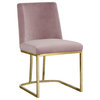 The Josephine Velvet Dining Chair, Pink and Gold (Set of 2)
