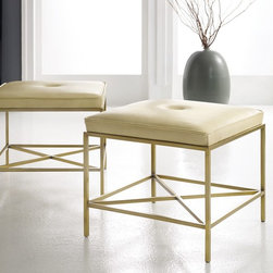 MH -Leather & Brass Stool - Products