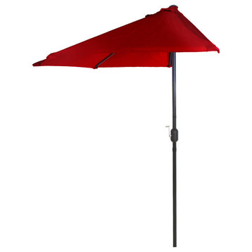 Pure Garden 9' Half Round Patio Umbrella, Red