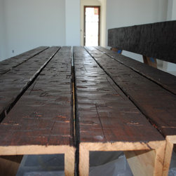 Hand textured and stained beams - Molding And Millwork