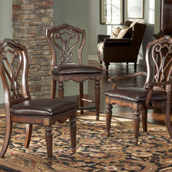 Arm Chair-Leather Seat - Kd 126-637 by American Drew Barrington House - Dining Chairs