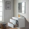 Vanity Art 36 Inch Wall Hung Single Sink Bathroom Vanity With Resin Top, White