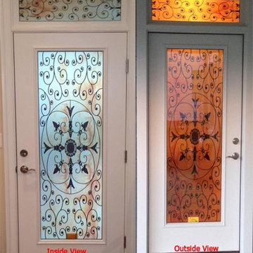 Installed stained glass door films I've done