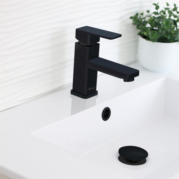 Single Handle Bathroom Faucet for Single Hole, Matte Black Finish