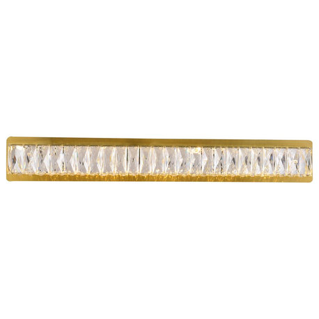 Elegant Lighting 3502W32G Monroe Integrated LED Chip, Light Gold Wall Sconce