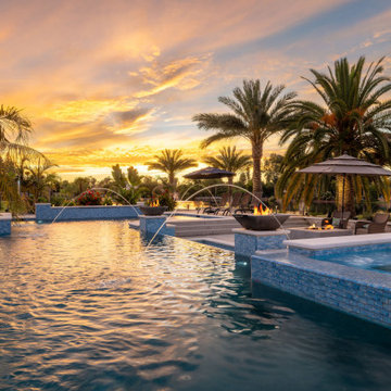 Custom Pool, Spa and Patio Area