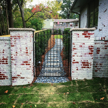 Patio Update/Reconstruction, Brick Columns, Ornamental Gates, Lighting