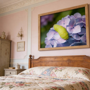 Luna Larva on Hydrangea Nature Photo French Country Style Wall Art