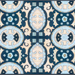 Indigo Blue Suzanni Floorcloth 4x6 - Products