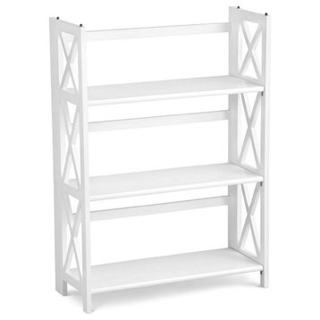 Montego 3-Shelf Folding Bookcase White