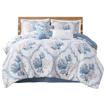 Harbor House Full 6 Piece Cotton Comforter Set With Throw Pillows HH10-1837