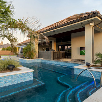 Custom Pool, Spa and Patio Area