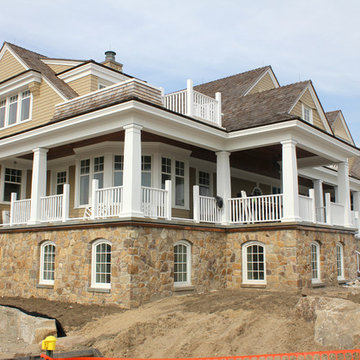 Tapered PVC Column Wraps, Custom Railings, & Pergola
