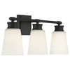 3-Light Bathroom Vanity Light, Matte Black