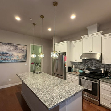 Pending lights over the kitchen island!