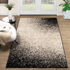 Tufted Shag Transitional Gradient Ombre Abstract Area Rug, 5' x 8', Black
