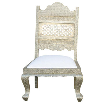 Rajasthani Silver Linen Ceremonial Chair