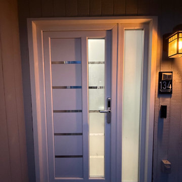 Modern upvc exterior metal-plastic door | Manux 8415 Grey | 42 x 80
