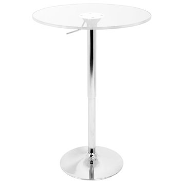 Clear Adjustable Contemporary Bar Table