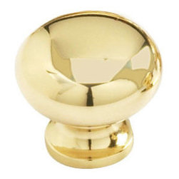 Traditional Designs Solid Brass Cabinet Knob - Polished Brass - Hardware