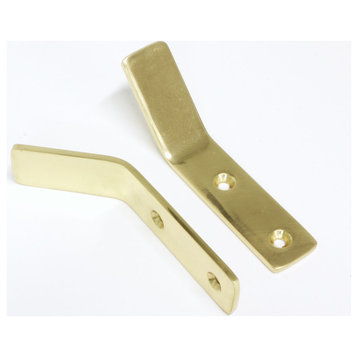 RCH Hardware Brass Angled Wall Hook, 1.4 Inch, Polished Brass