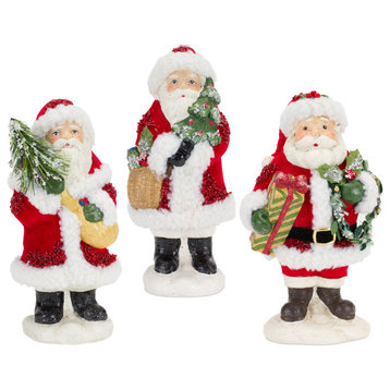 Santa Figurine, 3-Piece Set