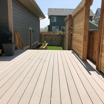 Screening from neighbors in a small side yard w/ room for kids.