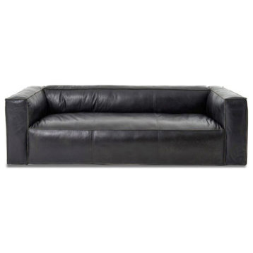 Cooper Leather Sofa, Black