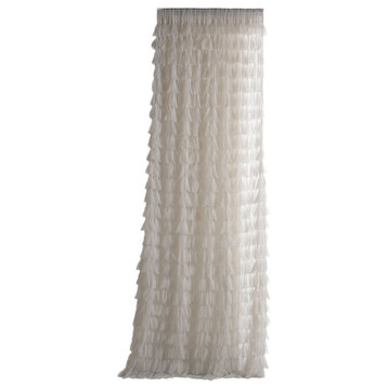 Chichi Petal Curtain, Ivory, 54"x84"