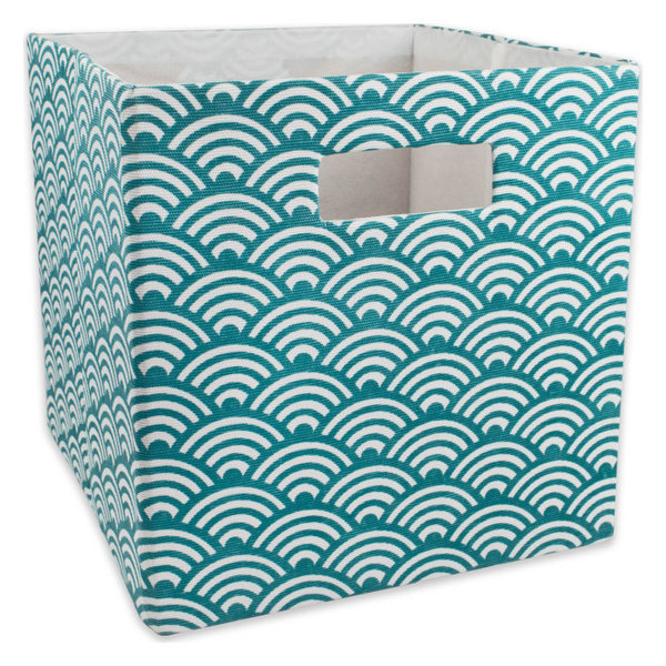 Polyester Cube Waves Teal Square 13"x13"x13"