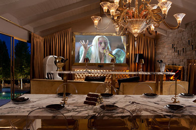 This is an example of an eclectic home theatre in San Francisco.